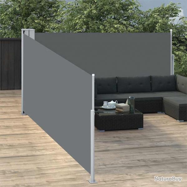 Auvent latral rtractable Anthracite 100 x 1000 cm alsavelo
