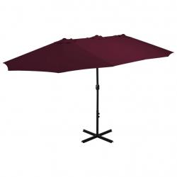 Parasol d'extérieur avec mât en aluminium rouge bordeaux alsavelo