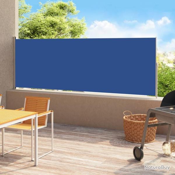 Auvent latral rtractable de patio 220x500 cm Bleu alsavelo