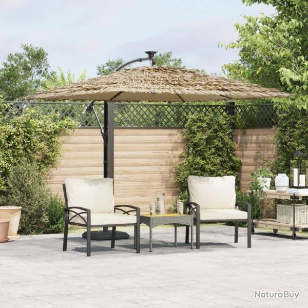 Parasol de jardin avec LED et mt en acier marron 246x246x230cm alsavelo