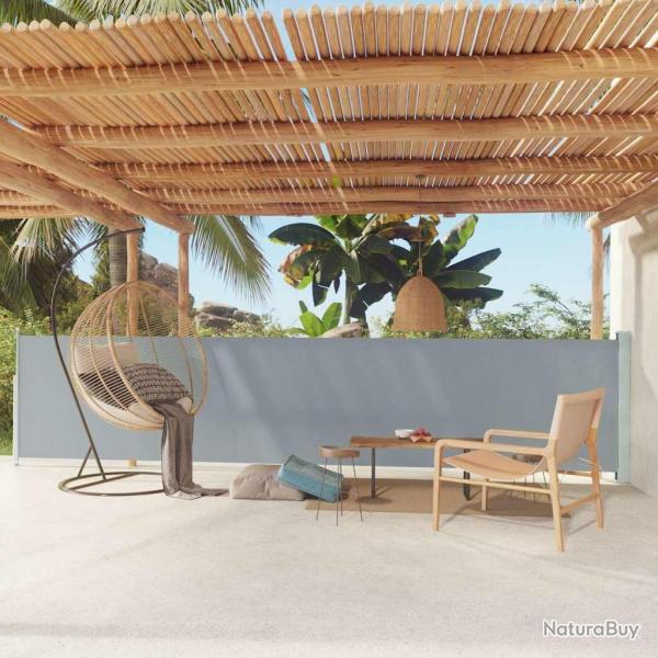 Auvent latral rtractable de patio 117x600 cm Gris alsavelo