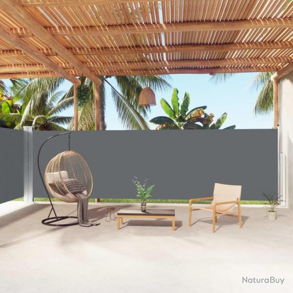 Auvent latral rtractable Anthracite 180x1000 cm alsavelo