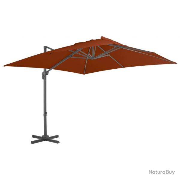 Parasol de jardin en porte--faux avec mt en aluminium alsavelo