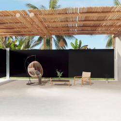 Auvent latéral rétractable Noir 220x1200 cm alsavelo