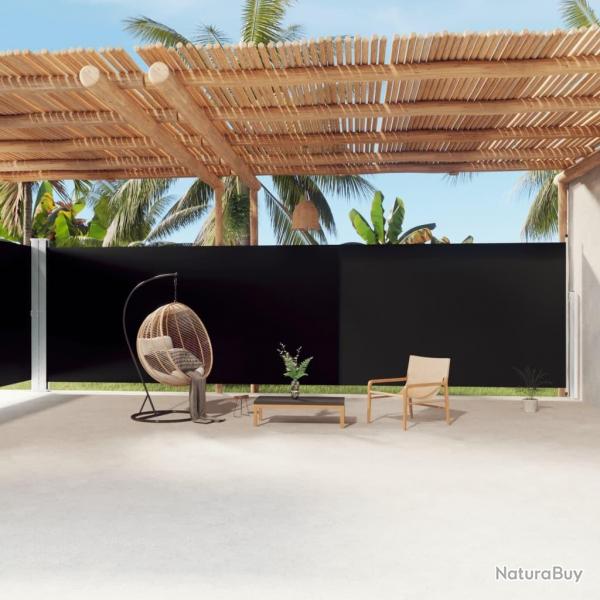 Auvent latral rtractable Noir 220x1200 cm alsavelo
