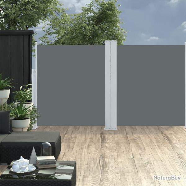 Auvent latral rtractable Anthracite 140 x 600 cm alsavelo
