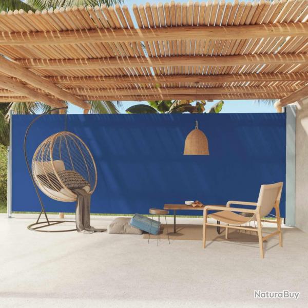 Auvent latral rtractable de patio 200x600 cm Bleu alsavelo
