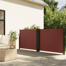 Auvent latéral rétractable marron 140x600 cm alsavelo