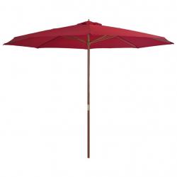 Parasol d'extérieur avec mât en bois 350 cm Bordeaux alsavelo