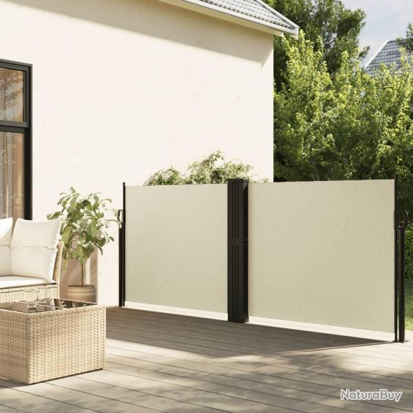 Auvent latral rtractable crme 100x1000 cm alsavelo