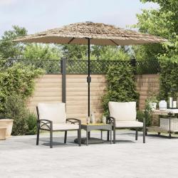 Parasol de jardin avec LED et mât en acier marron 248x248x248cm alsavelo