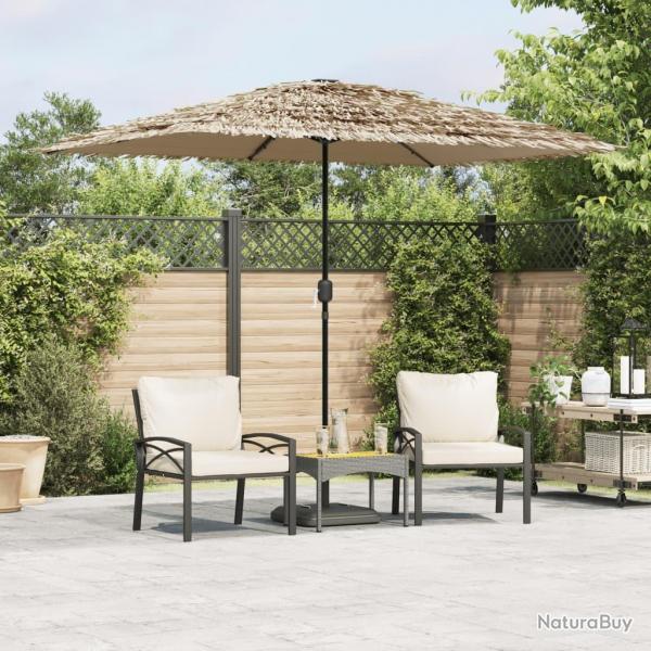 Parasol de jardin avec LED et mt en acier marron 248x248x248cm alsavelo