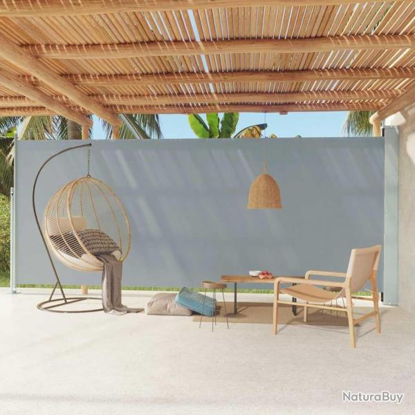 Auvent latral rtractable de patio 220x600 cm Gris alsavelo