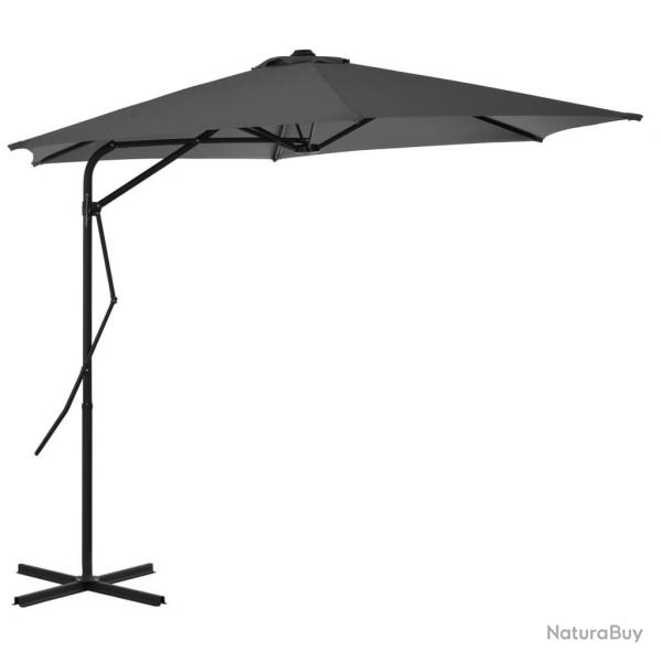 Parasol d'extrieur avec poteau en acier 300 cm Anthracite alsavelo