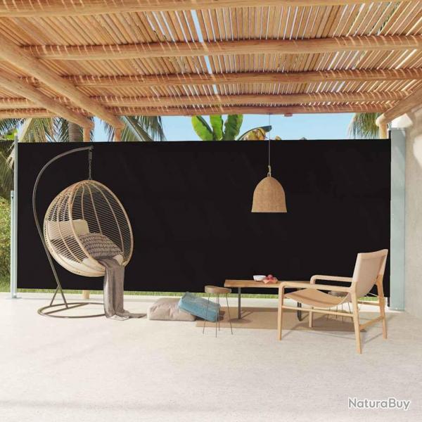 Auvent latral rtractable de patio 220x600 cm Noir alsavelo