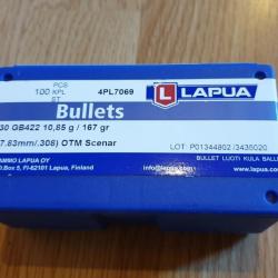 .308 Lapua ogives OTM scenar 167gr - boite x100