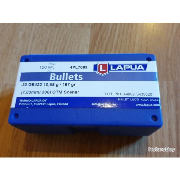 .308 Lapua ogives OTM scenar 167gr - boite x100