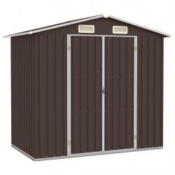 Abri de jardin Marron 205x129x183 cm Acier galvanisé alsavelo
