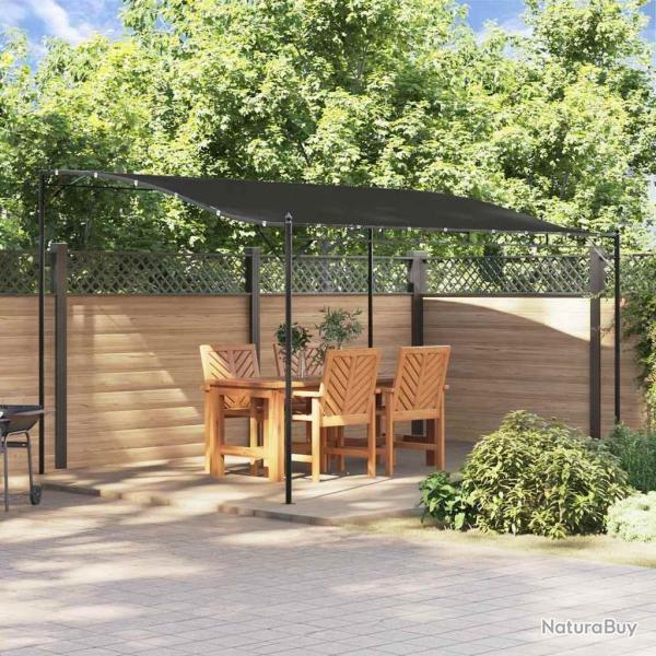 Auvent anthracite 4x3 m 180 g/m tissu et acier alsavelo