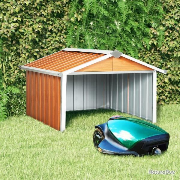 Abri pour robot de jardin 92x97x63 cm Acier galvanis Marron alsavelo