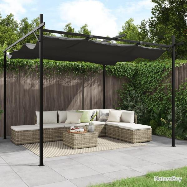 Pergola avec toit rtractable anthracite 295x292x230 cm alsavelo