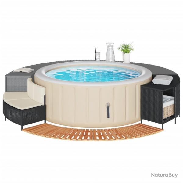 Cadre de bain  remous noir rsine tresse bois massif d'acacia alsavelo