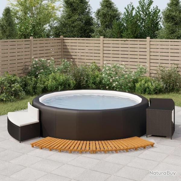 Cadre de bain  remous noir rsine tresse bois massif d'acacia alsavelo
