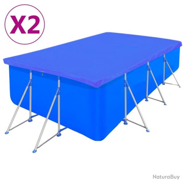 Couvertures de piscine 2 pcs PE Rectangulaire 90 g/m 394x207cm alsavelo