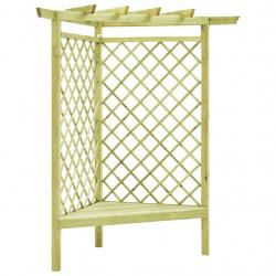 Pergola d'angle avec siège 130x130x197 cm Pin imprégné alsavelo