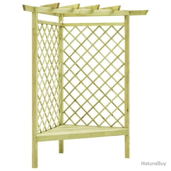 Pergola d'angle avec sige 130x130x197 cm Pin imprgn alsavelo