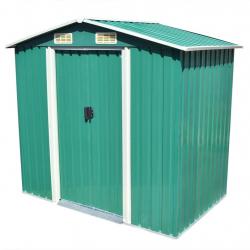 Abri de stockage pour jardin Métal Vert 204 x 132 x 186 cm alsavelo
