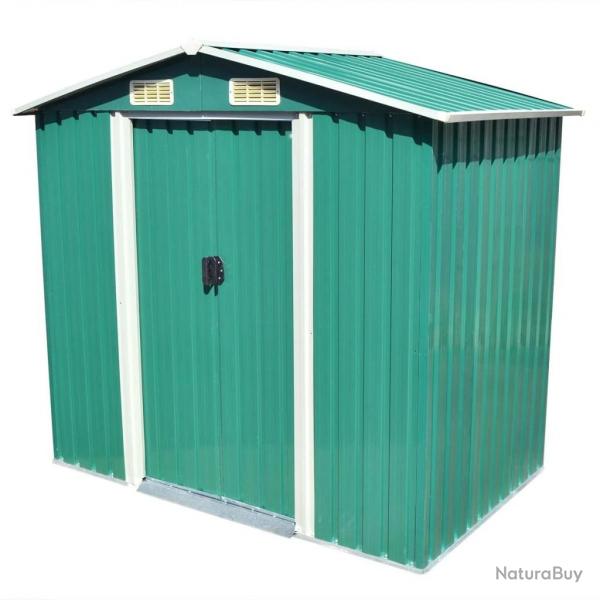 Abri de stockage pour jardin Mtal Vert 204 x 132 x 186 cm alsavelo