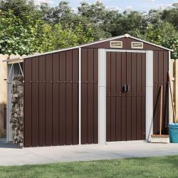 Abri de jardin marron 277x93x179 cm acier galvanisé alsavelo