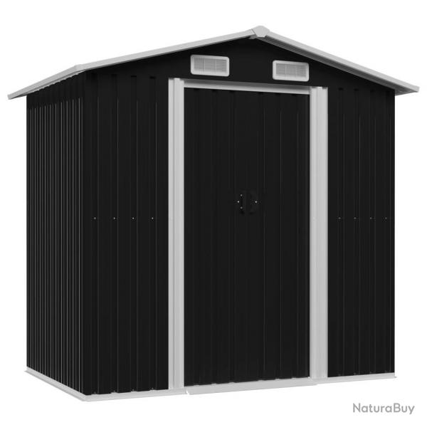 Abri de stockage pour jardin Anthracite Acier 204x132x186 cm alsavelo