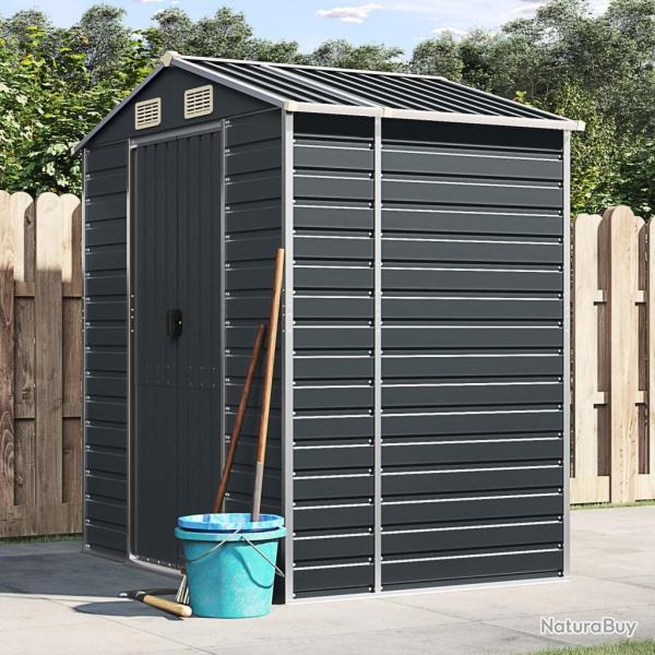 Abri de jardin anthracite 191x130x198 cm acier galvanis alsavelo