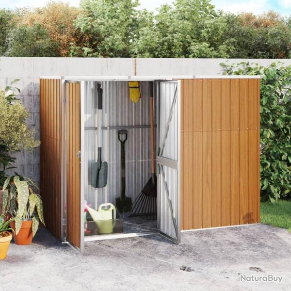 Abri  outils de jardin marron 225x89x161 cm acier galvanis alsavelo