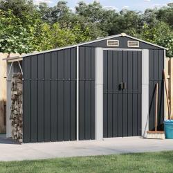 Abri de jardin anthracite 277x93x179 cm acier galvanisé alsavelo