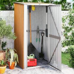 Abri de jardin Marron 118,5x97x209,5 cm Acier galvanisé alsavelo