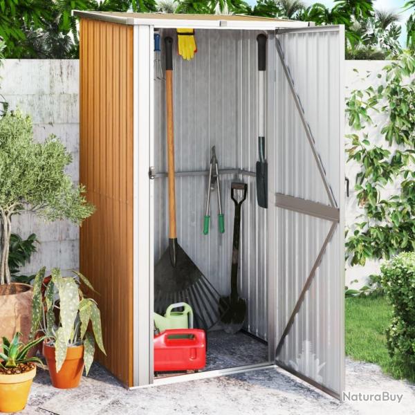 Abri de jardin Marron 118,5x97x209,5 cm Acier galvanis alsavelo