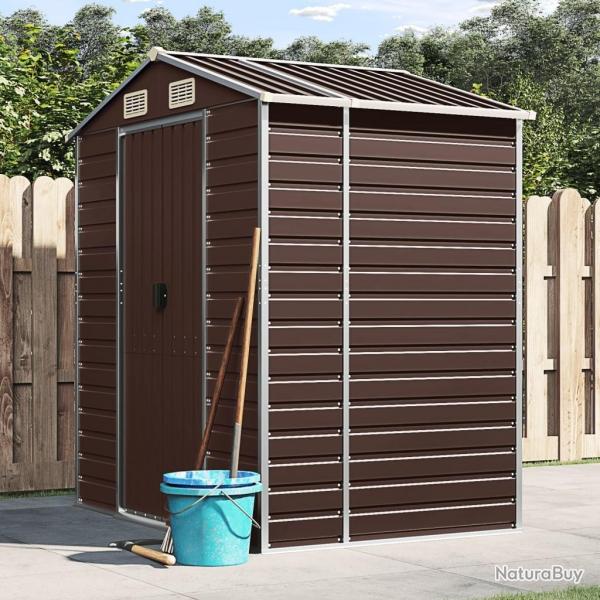 Abri de jardin marron 191x130x198 cm acier galvanis alsavelo