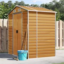 Abri de jardin marron clair 191x130x198 cm acier galvanisé alsavelo