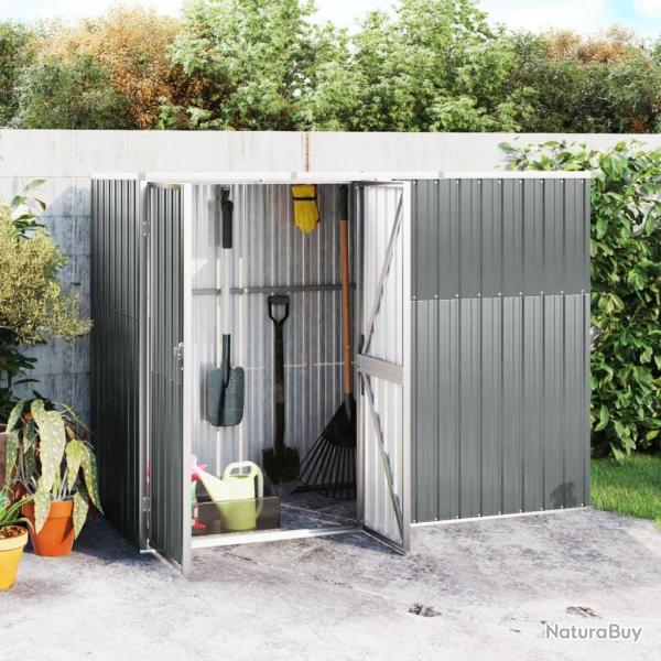 Abri  outils de jardin Gris 225x89x161 cm Acier galvanis alsavelo
