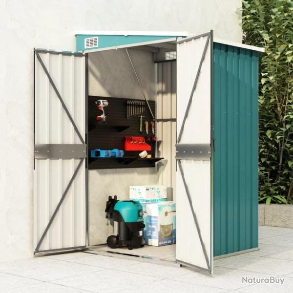 Remise de jardin murale Vert 118x100x178 cm Acier galvanis alsavelo