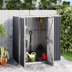 Abri à outils de jardin anthracite 161x89x161cm acier galvanisé alsavelo