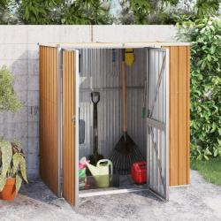 Abri à outils de jardin marron 161x89x161 cm acier galvanisé alsavelo