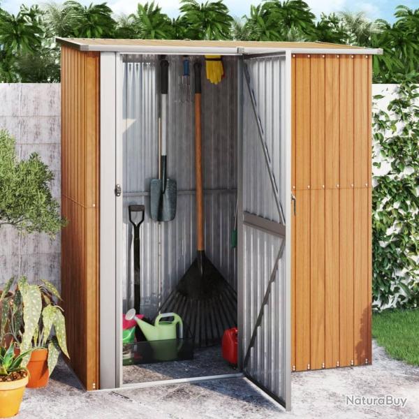 Abri de jardin 180,5x97x209,5 cm acier galvanis aspect bois alsavelo