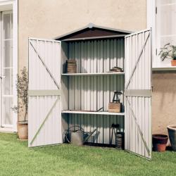 Abri de jardin Marron 116x45x175 cm Acier galvanisé alsavelo