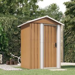 Abri de jardin Marron 126x97,5x177 cm Acier galvanisé alsavelo
