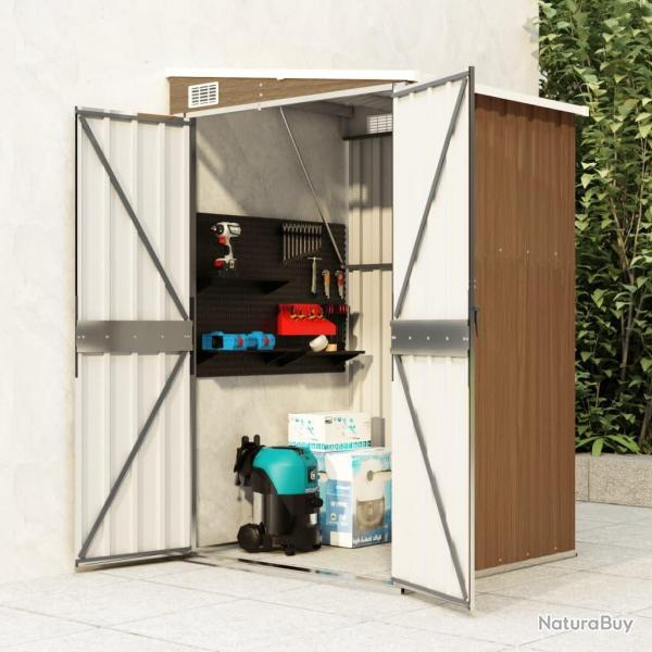 Remise de jardin murale Marron 118x100x178 cm Acier galvanis alsavelo