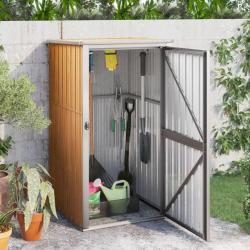 Abri à outils de jardin marron 88x89x161 cm acier galvanisé alsavelo